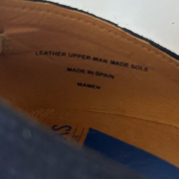 Verbenas Mamen Serraje Espadrilles size EU 39 Marine Blue Tan Wedges - Picture 13 of 13